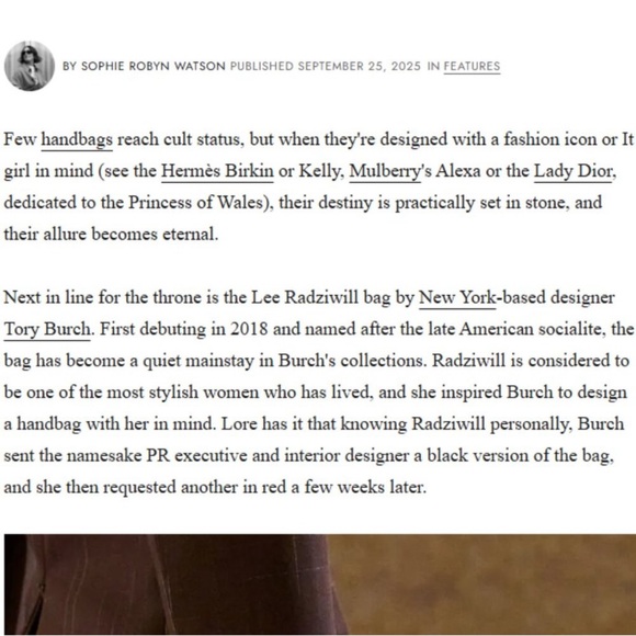 Tory Burch Lee Radziwill NWT Striped Cotton and Linen Twill Double Bag - Picture 16 of 16